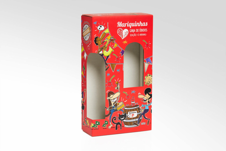 Box for one bottle and chocolate glasses Image